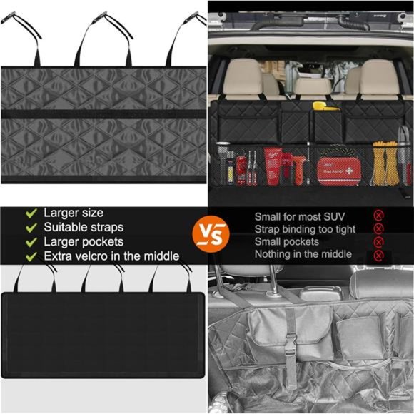 Car Trunk Organizer,Large Capacity Backseat Trunk Organizer(42"*18"),Collapsible - Picture 2 of 8